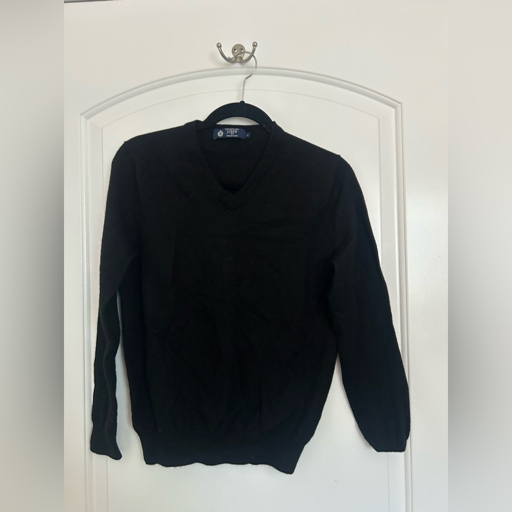 J. Crew V-Neck Pullover Sweater 100% Merino Wool Size Small fall preppy cozy